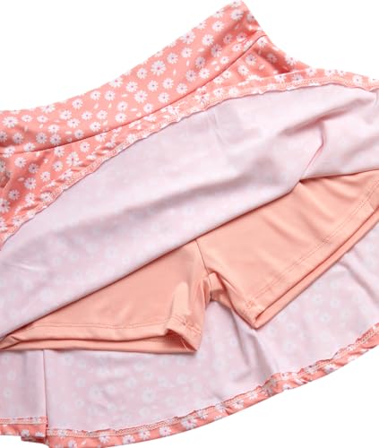 Image of RBX Girls Athletic Skort Set - 2 Piece Ribbed Short Sleeve Tee and Athletic Skort for Girls (Sizes: 7-12)