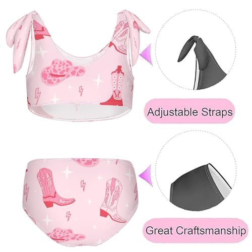 Image of QUGRL Girls Swimsuit Two Piece Swimwear Bathing Suit for Girls Tankini Bikini Set Size 3-12T