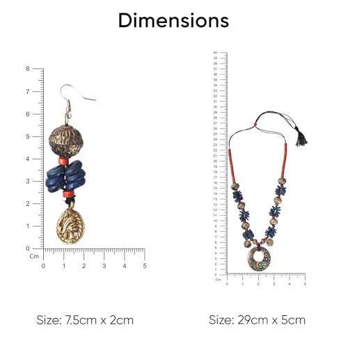 Image of AAKRITI ART CREATIONS Handcrafted Women's Jewelry Set - Elegant Ethnic Necklace and Earrings, Statement Fashion Accessories for Parties & Festivals