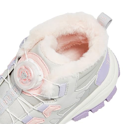 Kids Winter Snow Boots Boys Girls Wide Toe Box Warm Athletic Hiking Shoes Fur Lined Outdoor Ankle Walking Boots3