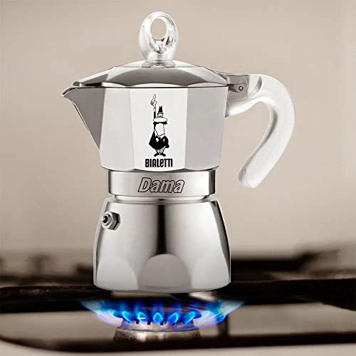 Image of Bialetti Dama Pure Ice Coffee Maker, 3 Cup, Non-Induction, 3 Cup (160 ml), Aluminium