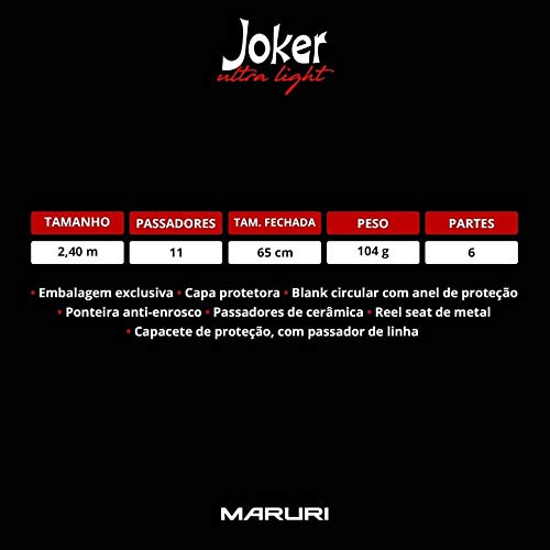 Vara Telescópica Ultra Light Joker P/Molinete 2,40m Maruri
