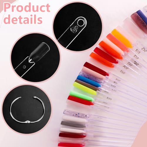 CZWESTC 300 palitos de amostra de esmalte de unha, palitos de amostra de unhas com adesivos numérico