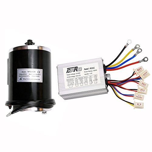TDPRO 48v 1000w Brushed Speed Motor and Controller Set for Electric Scooter Go Kart Bicycle e Bike Tricycle Moped