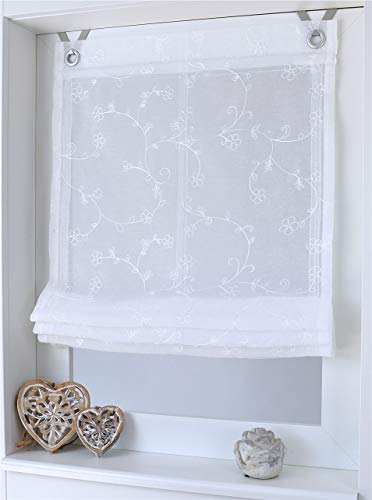 Liv Marc Estor con ojales (45 / 60 / 80 / 100 x 140 cm), blanco, tela, weiss, ca. 60 * 140 cm