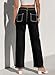 Sidefeel Women's Cargo Jeans High Waisted Baggy Y2K Wide Leg Denim Pants Size 8 Black