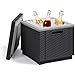 Glacière-Table D'Appoint Allibert Ice Cube - Gris, Design Pratique Pour Jardin & Balcon