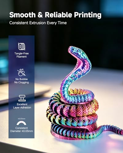 Image of Silk Tri-Color PLA Filament 1.75mm, Coextruded 3D Printer Filament, Color Changing Rainbow Silk PLA, Ultra Glossy Multicolor Printing PLA, Tangle Free, ±0.03mm, 1KG Spool, Red Gold Blue