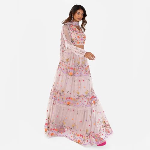 Maya Deluxe Women's Indian Traditional Dress for Women Outfit Lengha Choli Lehenga Saree Skirt and Top Dupatta Coord Set for Wedding Guest Top Skirt Coord (pack of 1)