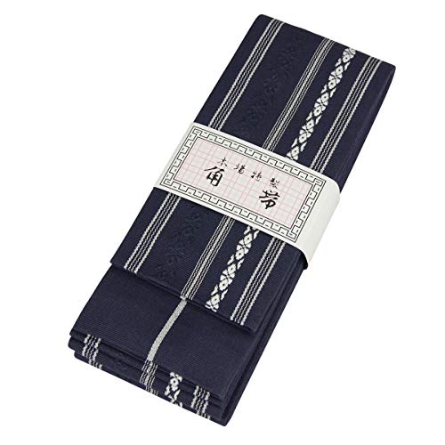 Kaku Obi bleu 400 cm ajustement parfait du nœud de kimono japonais