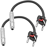 Seismic Audio - SAPT514-2 Pack of 6 Inch Banana Plug to 1/4 Inch TS Mono Female Patch Cables - Banana Male to 1/4' Female Speaker Adapter