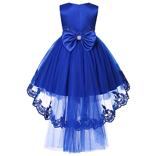 Vestido de gala azul para niñas con diseño sofisticado para bodas y eventos 4