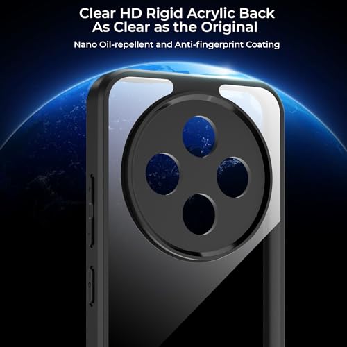 Image of A rtistque Clear Hard Armor Transparent Cover Case for iQOO Z10 5G / Vivo T4 5G | Anti-Drop Shockproof | TPU Edge | Stylish Design | Camera Protection | iQOO Z10 / Vivo T4 Back Cover - Black