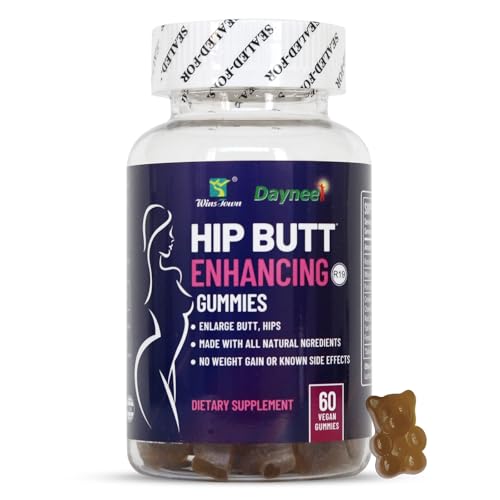 Wins Town Hip Butt Enhancement Gummies, Booty Multivitamins Supplements for Firm and Lift Bigger Butt for Women, 60 Count