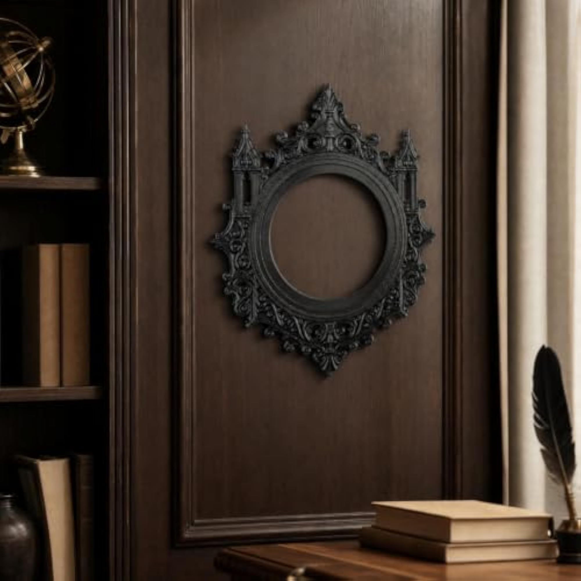 Castle Silhouette Wall Decor, Gothic Open Picture Frame