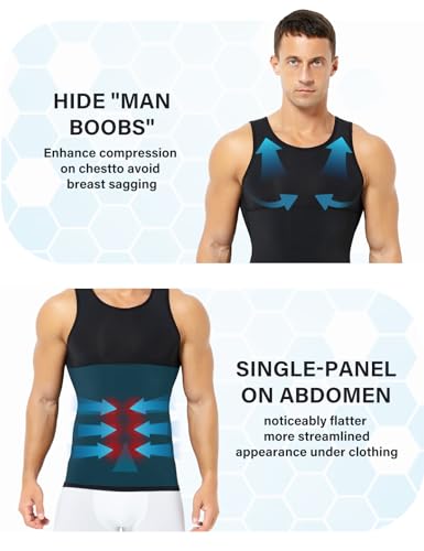 Arjen Kroos Men's Compression Shirts Abdominal Control Tank Top Ice Silk Shapewear Seamless Body Shaper3