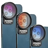 POWRIG Phone Lens Filter Mount with Graduated Color Filters Kit -iPhone 11 Pro 12 Pro (for iPhone 11