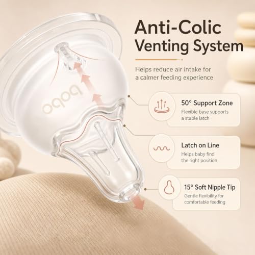 Image of YOHKOH Baby Bottle Nipples for Wide Neck Bottles, 100% Natural Feel Silicone Nipples, BPA-Free (3m+, M, 4 Counts)