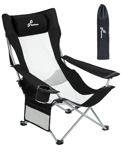 Sportneer Portable Beach Chair for Adults - Position Recliner with Cup Holder, Side Pocket & Carry...