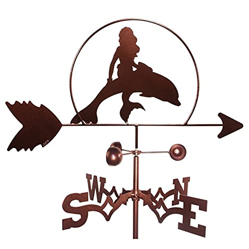 Veleta indicadora de dirección del viento en metal con soporte de montaje