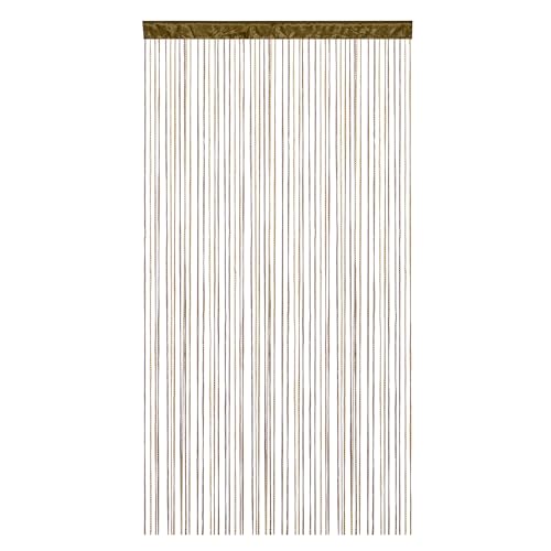 Victoria M. Leonora Fadenvorhang Fadengardine Türvorhang Insektenschutz, mit Durchzugstunnel, Waschbar, Kürzbar, 100 x 245cm, Multi braun