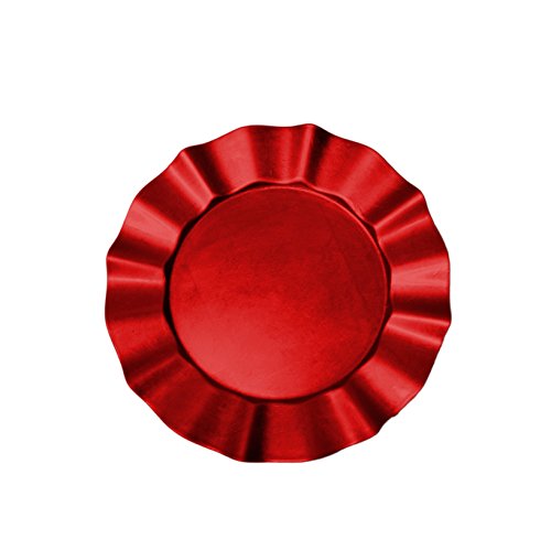 Plato decorativo redondo 13 in color rojo