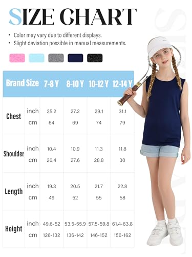 Image of Poroka 5 Packs Girls Active Dry Fit Athletic Tank Top Performance Tech Sleeveless Shirts for Running Exercise Yoga