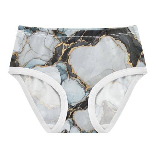 Marble Gray Girls Underwear, Toddler Girl Briefs, Girls Cotton Underwear, 2–8 Years
