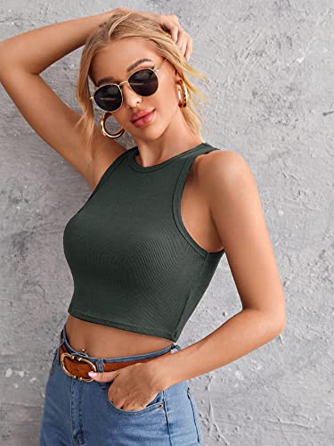 Image of Leriya Fashion Women's & Girls' Solid Asymmetrical Round Neck Cotton & Rayon Crop Top