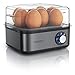 Arendo - Eierkocher Edelstahl für 1 bis 8 Eier - Egg Cooker - 500 W – Kontroll Leuchte – Drehregler für DREI Härtegrade - spülmaschinengeeignet | Cool Grey