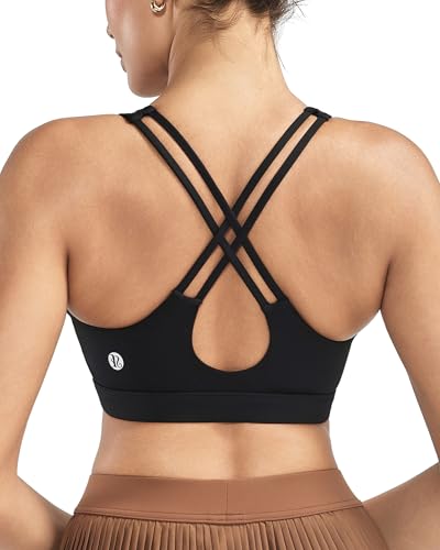 Image of RUNNING GIRL Sports Bras for Women High Support,Criss-Cross Back Strappy Bra Moulded Cup High Impact Workout Crop Tops