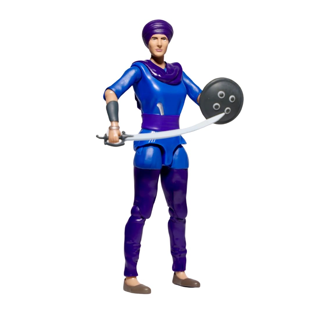 Khalsa Toy Store Tegh Kaur (Blue) Sikh Action Figure Toy | Featured on BBC | Sikh Warrior Figure with Shield & Sword | Khalsa Toy Cultural Collectible & Gift for Kids and Adults