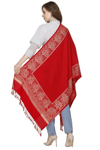 Image of KRITI Paisley Design Woollen Beige Color Shawl For Women