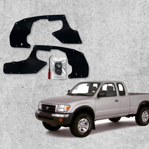 Set of Splash Shields with Clips for Toyota Tacoma 1995-2004 All Models (Fender Liners Aprons Guards Skirts Seals)