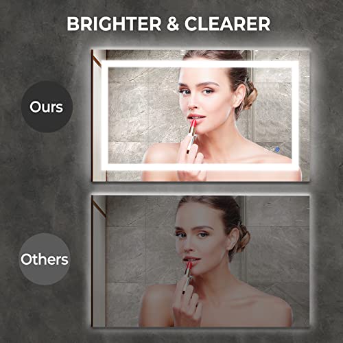 Tatub 36"X28" Led Bathroom Mirror With Lights, Smart Lighted Bathroom Mirror For Wall, Wall-Mounted Illuminated Dimmable Frameless Mirror With Anti-Fog, Memory, Shatterproof #TOP1