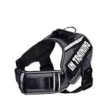 Arnés para Perros Sin Tirones, Transpirable, Reflectante, Personalizado, Ajustable, De Nailon, para Perros, Labrador, Bulldogs Franceses,Negro,Metro