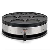 H.Koenig Crêpière électrique KREP56, Appareil à Crêpes 2 en 1 Plaques réversibles, Crêpe Party, Crêpes et Mini crêpes, Thermostat réglable 230°, Plaques de Cuisson Antiadhésives 33 cm et 10cm, 1500W