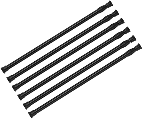 6Pack Spring Tension Curtain Rod 16-28 inch Black Adjustable Spring Rod Extendable Tension Rod For Kitchen, Bathroom, Window, Bookshelf, Closet