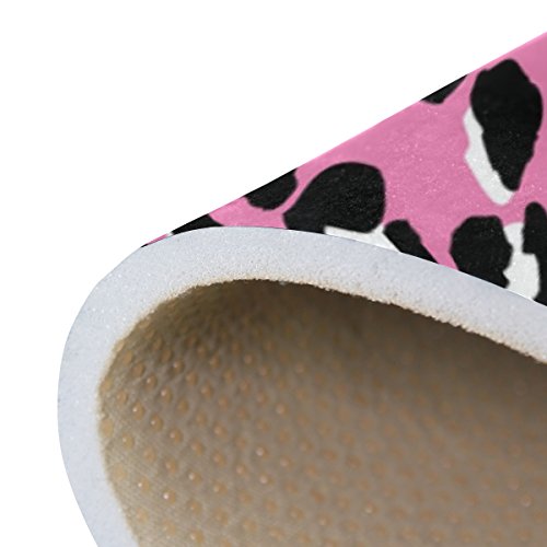 My Little Nest Pink White Leopard Print Area Rug Lightweight Doormat 4' X 6', Memory Sponge Indoor Outdoor Decor Carpet For Entrance Living Room Bedroom Office Kitchen Hallway #TOP5