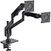 Bestand Dual Monitor Arm Mount Stand for LCD LED Computer Screen up to 27", Swivel Gas Spring, Aluminum Dual Arm Desk Mount