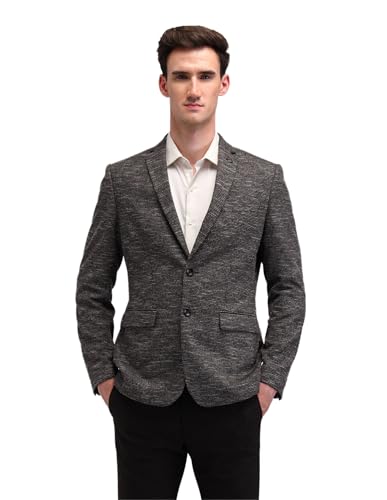 Image of Arrow Mens Brown Self-Design Notch Collar Long Sleeve Formal Polyester Slim Fit Blazer