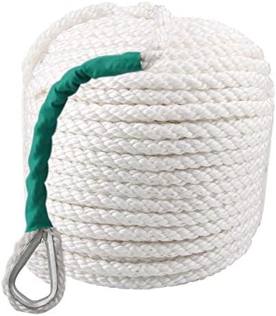 Bang4buck Three Strand Polypropylene Anchor Rope 1/2 inch 100 Feet Twisted Dockline for Boat/Sailboat/Sled Line with Thimble and 5850LB Breaking Strain (1/2 inch 100 Feet) - Image 5