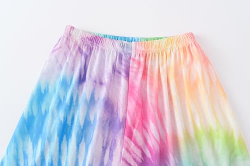 Image of Tie Dye Mermaid Sloth Christmas Halloween Pajamas for Girls Long Sleeve and Pants Nighty PJS 2-piece Set Size 6-16