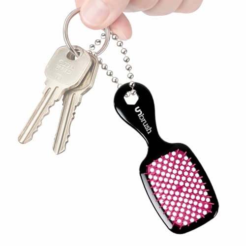 Image of FHI Heat UNbrush Keychain Super Mini Hair Brush — Collectible Miniature Charm for Bags and Keys — Accessory for Beauty Lovers - (Cherry Blossom)