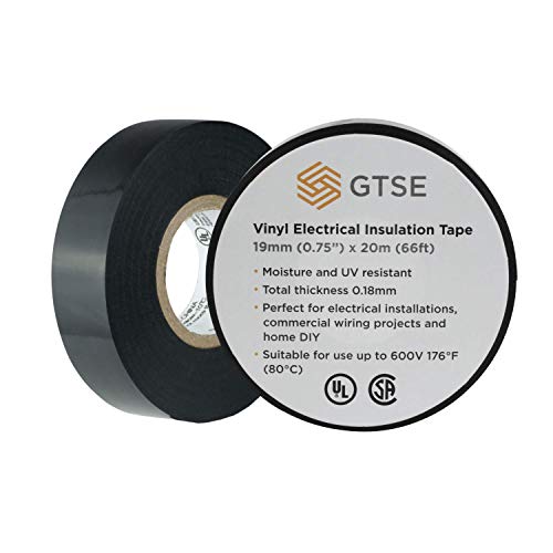 Gtse Black Electrical Tape, 120 Rolls Bulk Contractors Pack, ¾ In X 66Ft, Strong Self-Adhesive Waterproof Vinyl Tape For Insulating, Repairing And Protecting Electrical Wires, Full Carton #TOP1