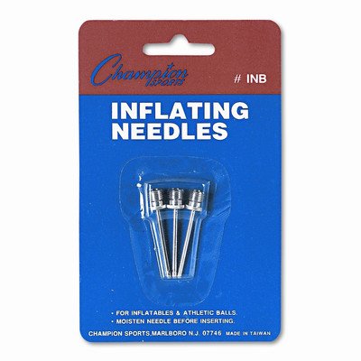 Champion Sports Nickel-Plated Inflating Needles for Electric Inflating Pump, 3 Needles/Pack [Set of 5]