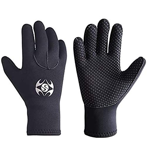 TrusMe Neoprenhandschuhe, 3 mm, Taucherhandschuhe für Männer und Frauen, Tauchen, Schwimmen, Surfen, Spearfischen, Schnorcheln, Bootfahren, Schwarz, Größe S Cover