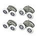 4-Pack Twin Butterfly Shower Door Top and Bottom Rollers, Adjustable for 19mm/23mm/25mm/27mm Wheels, 6mm Thick Nylon Wheels, Fits 4–6mm Glass Thickness, 3–7mm Mounting Hole(27mm)