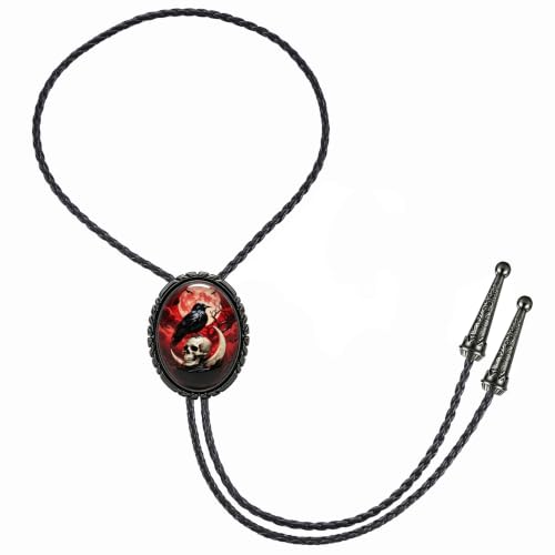 Image of Jeilwiy Bolo Tie for Men Western Cowboy Gothic Bolo Tie Necklace Halloween