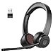 Bluetooth günstig Kaufen-EKSA H16 Wireless Headset, Bluetooth 5.2 Headset mit Mikrofon & USB Dongle [Bis zu 55 Stdn & 15 Meter Reichweite] Kopfhörer Kabellos mit AI Noise Cancelling Mic für PC Skype Zoom Laptop BüroTelefon